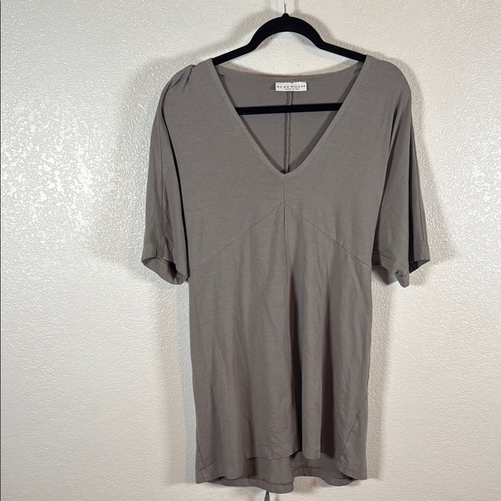 Bryn Walker Gray Bamboo Blend Lagenlook Tunic Mini Dress Size XS